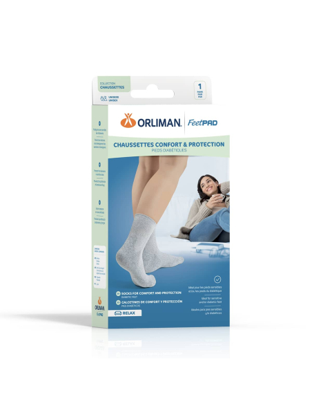 CHAUSSETT DIAB FEETPAD GRIS T2