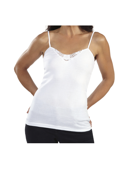 CARACO BRODERIE SANS COUTURE T1 BLANC