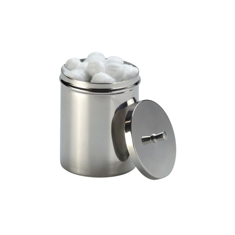 Boîte à Coton Inox 14 cm (h) x 11 cm Ø