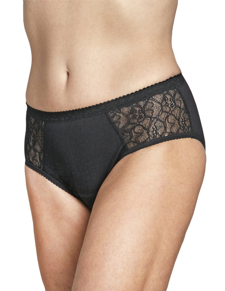 CULOTTE FEMME MIDI SEMI INTRAV DENTELLE NOIR T1