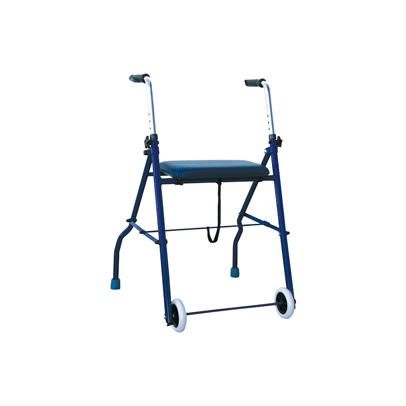 Rollator 2 roues bleu à roulettes...