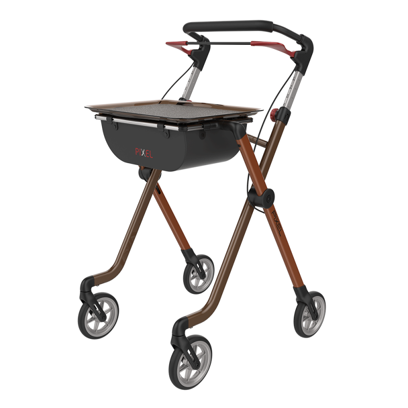 PLATEAU BRUN LAVABLE POUR ROLLATOR PIXEL