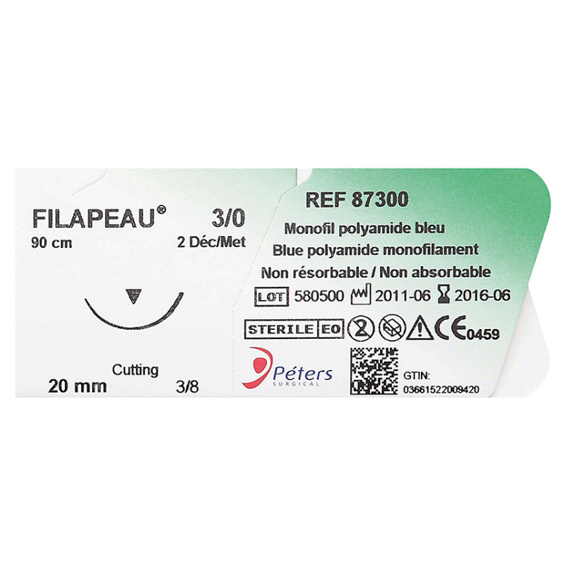 SUTURE FILAPEAU DEC0,7 USP6/0 12MM F90CM