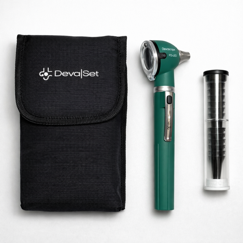 Otoscope DevaScope, FO LED - Vert