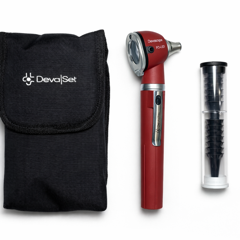 Otoscope DevaScope, FO LED - Rouge