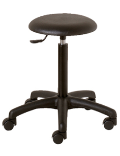 TABOURET LAQUE GAZ ROUE NOIR