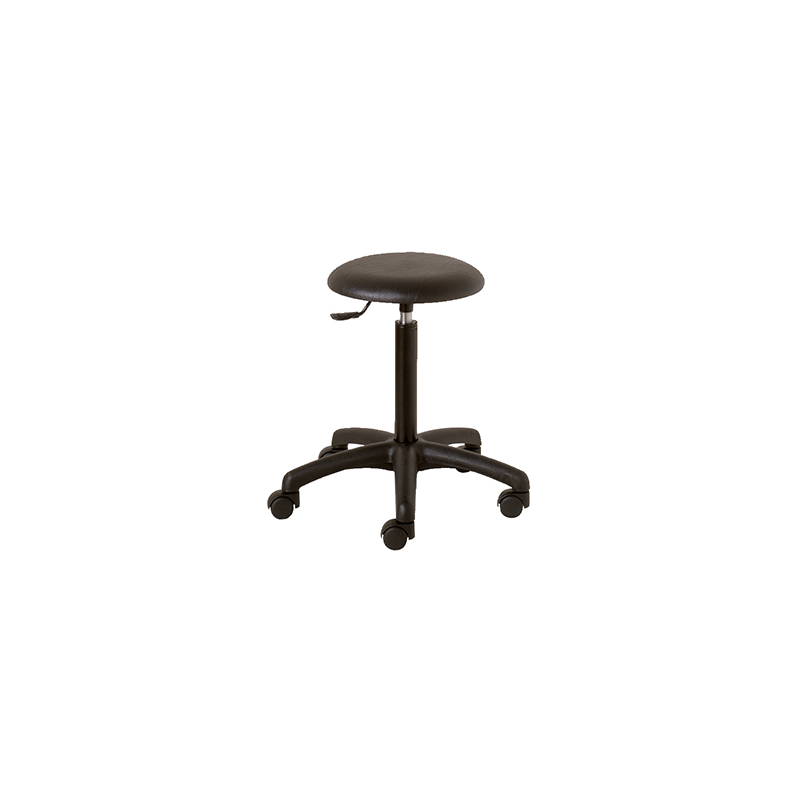 TABOURET LAQUE GAZ ROUE NOIR
