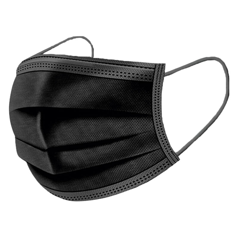 Masque 3 plis type IIR noir x50