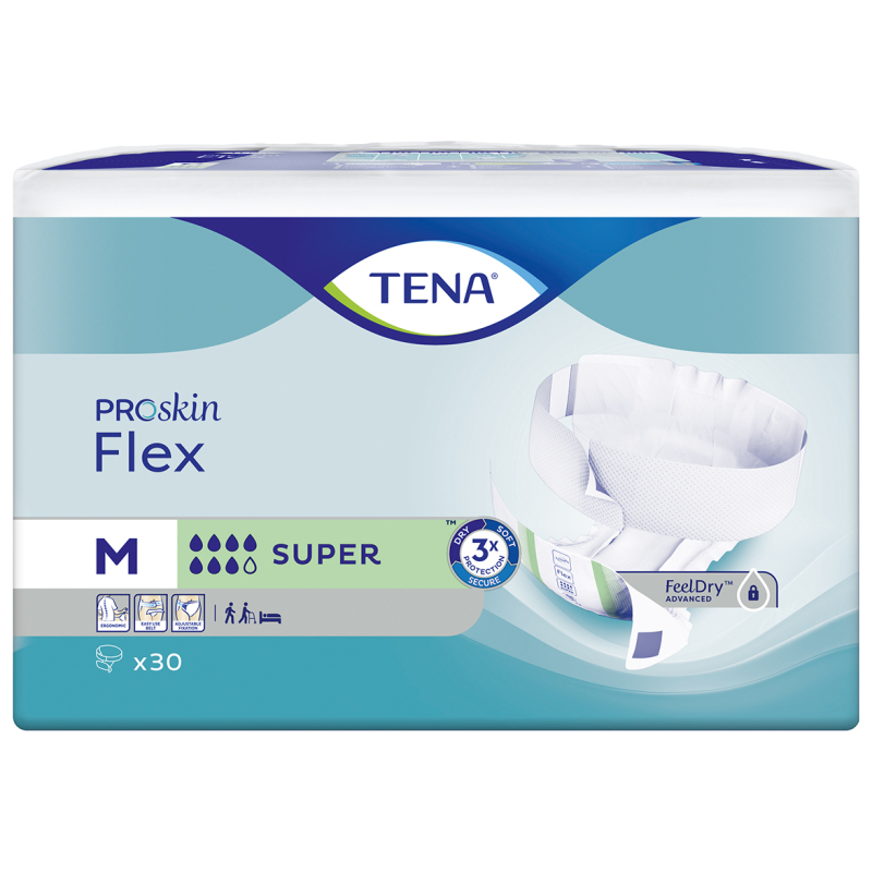 TENA FLEX PROSKIN SUPER MEDIUM 3X30U