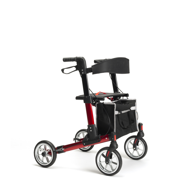 ROLLATOR 4 ROUES QUAVA ROUGE