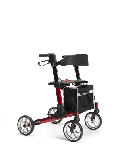 ROLLATOR 4 ROUES QUAVA ROUGE