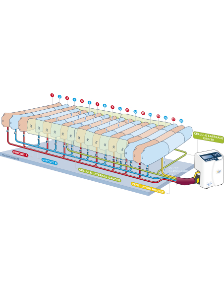 1 ensemble module sonique comprenant 1 électroaimant + 1 membrane + 1 cône module + 1 support + 1 étrier + 1 tubulure + visserie
