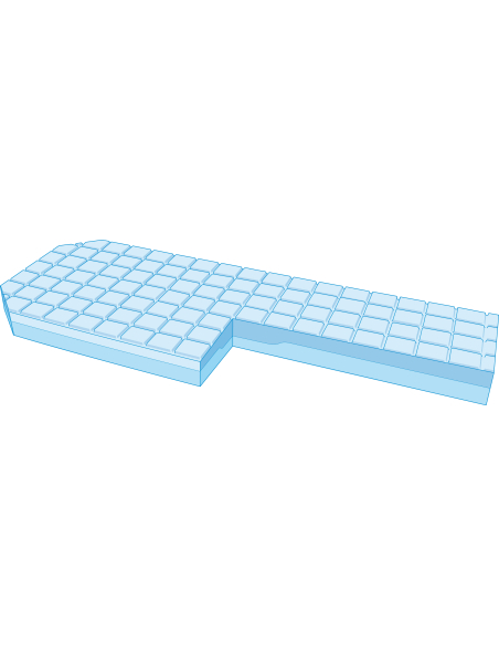 Matelas VISCOFLEX® P161M BRANCARD housse POLYMAILLE® HD 80 x 190 x 12 cm, carton unit. [compressé]