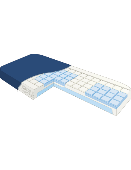 Matelas POLYSTRAT® HE - V P171MV housse POLYMAILLE® HD 90 x 200 cm, carton unitaire [NON compressé]