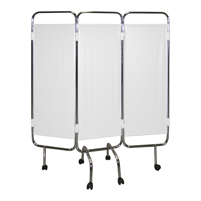 PARAVENT 3 PAN CHROME ROULETTE
