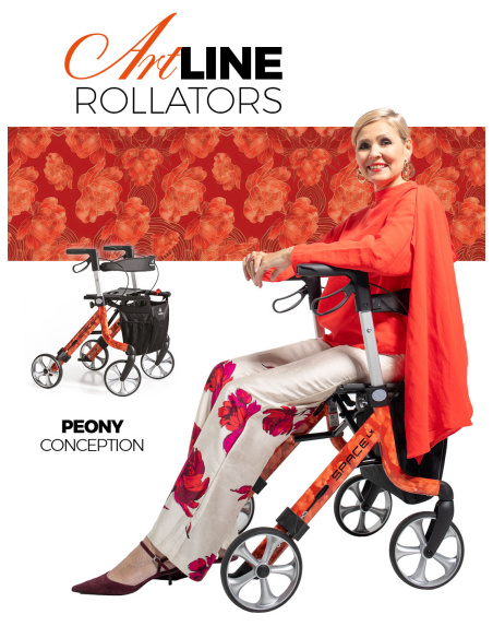 ROLLATOR SPACE LX ARTLINE Flower taille M 55cm