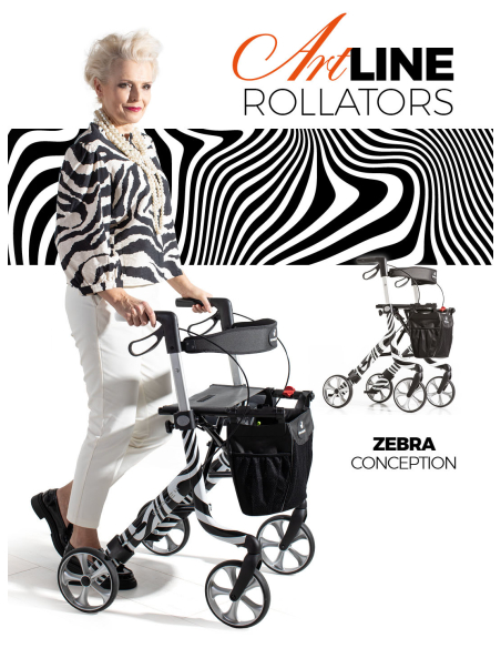 ROLLATOR SPACE LX ARTLINE Zebra taille L 62 cm