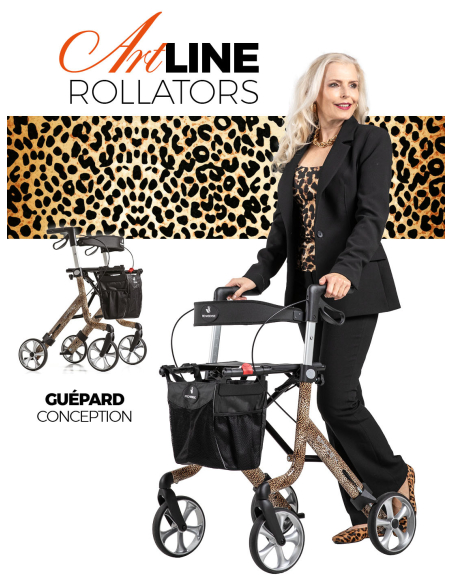 ROLLATOR SPACE LX ARTLINE Zebra taille M 55cm