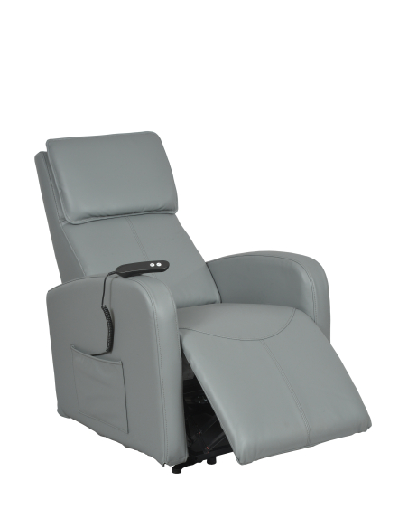 FAUTEUIL RELAX ELECTRIQUE HEVIZ 1 MOTEUR VINYLE SILIGRIS (DEHOUSSABLE)