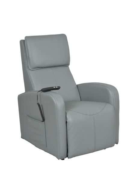 FAUTEUIL RELEVEUR HEVIZ 1 MOTEUR VINYLE SILIGRIS (déhoussable)