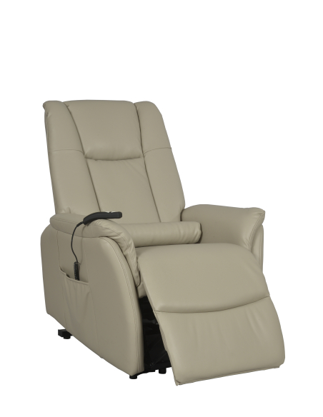 FAUTEUIL RELEVEUR EMERAUDE 2 MOTEURS VINYLE SILIBEIGE