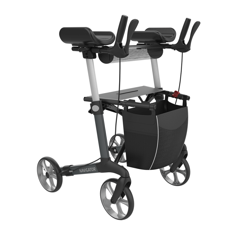 ROLLATOR NAVIGATOR GRIS TAILLE L 62 CM