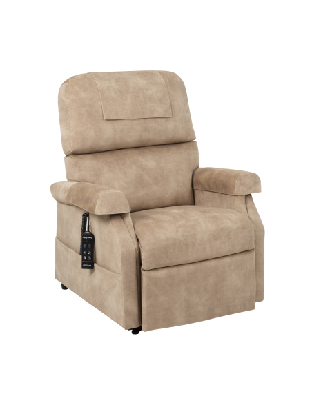 FAUTEUIL RELEVEUR CONFORT PREMIUM 2 MOTEURS CHAMOIS (TC 6 BOUTONS)