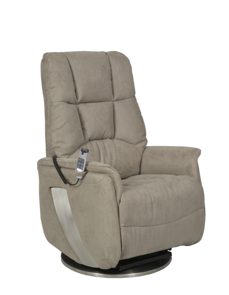 FAUTEUIL RELEVEUR PIVOTANT TAÏGA 2 MOTEURS GRIS ELEPHANT