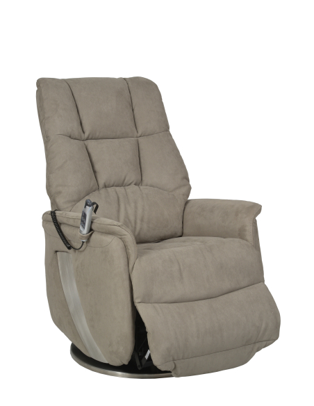 FAUTEUIL RELEVEUR PIVOTANT TAÏGA 2 MOTEURS GRIS ELEPHANT